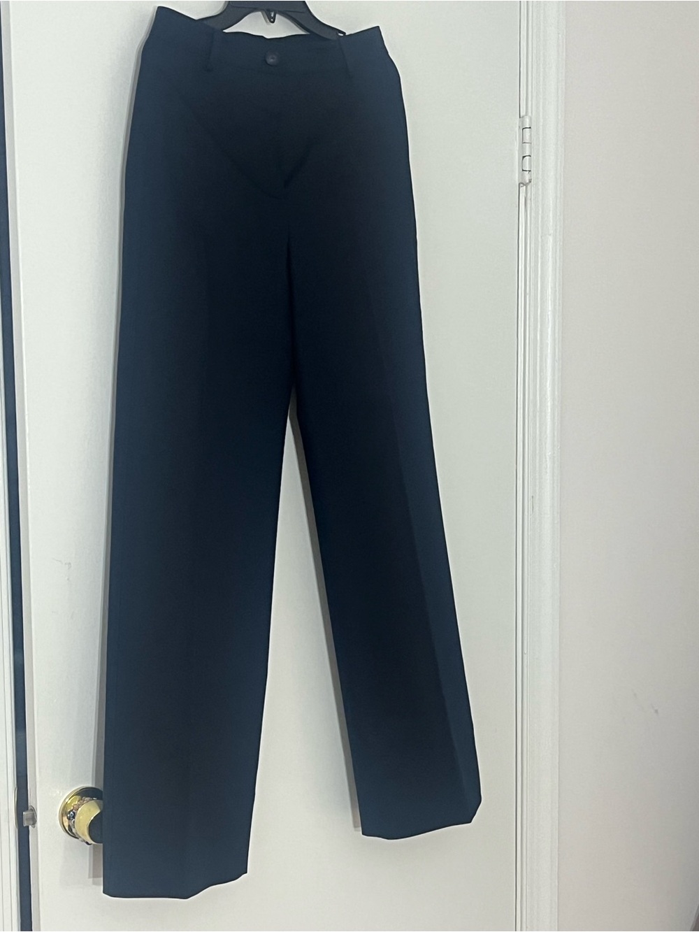 Massimo Dutti Straight Leg Dark Blue Cotton Pants
